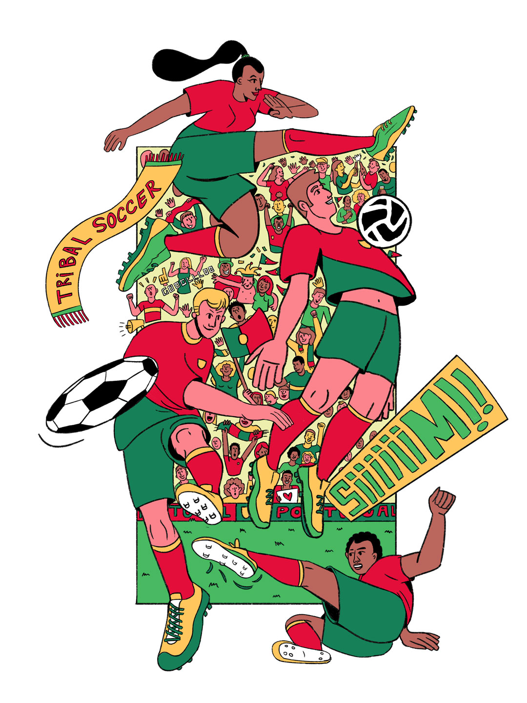 TRIBAL SOCCER ILLUSTRATION BY MARIA MIGUEL CARDEIRO